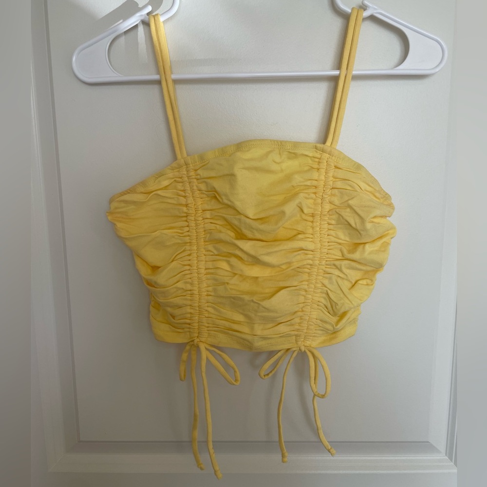 Yellow Cinched Crop Top